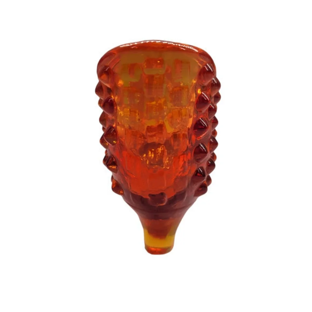 Fenton Amberina Red Orange Cat‎ Hobnail Vintage Glass Boot Shoe Figurine